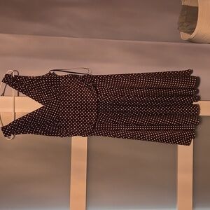 Brown polka dots dress size14
